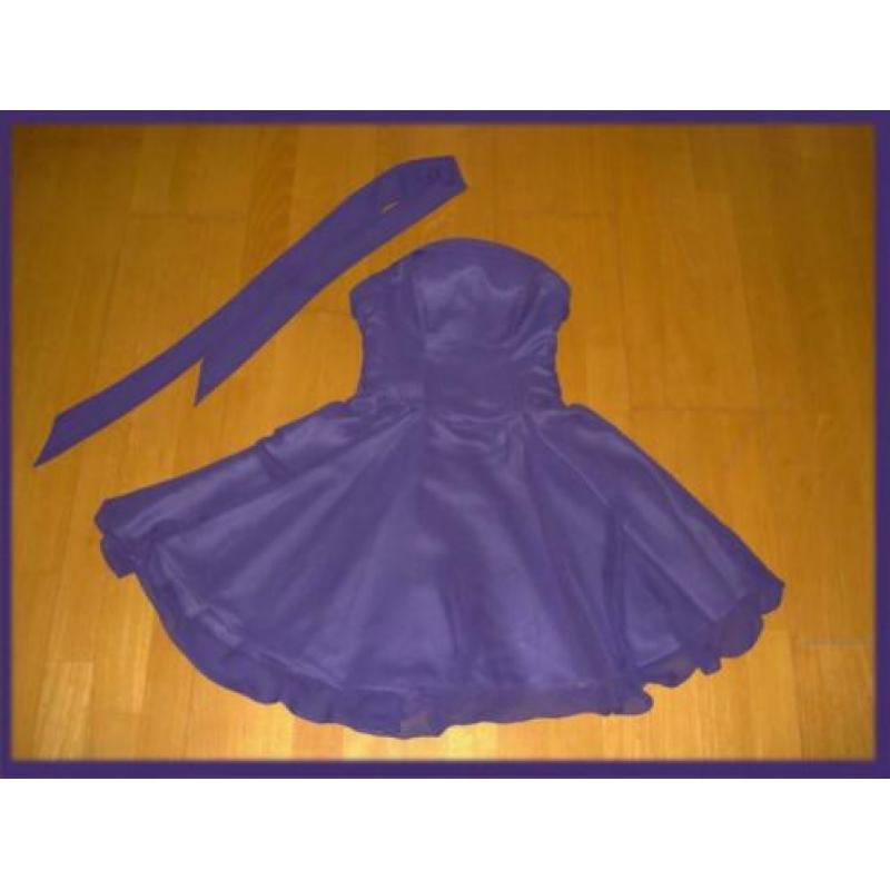 Paars chiffon bruidsmeisjes jurk maatje 34