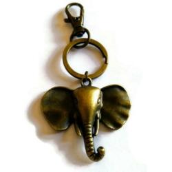 Sleutelhanger Olifant Antiek Brons