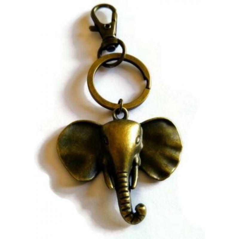 Sleutelhanger Olifant Antiek Brons