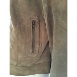 Esprit leren jasje maat42 beige in mooie staat