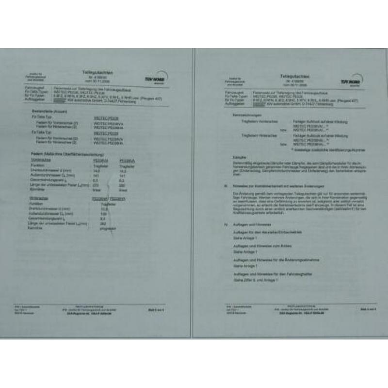 Weitec verlagingsveren Peugeot 407 2.0- 2.2- 2.7HDI 3.0 30mm