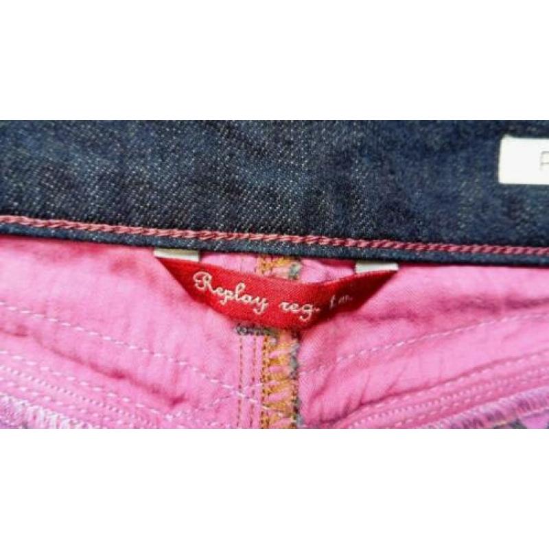 REPLAY stoer ZGAN donkerblauw spijkerbroek merk details W29