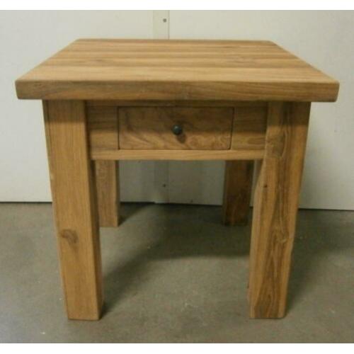 Salontafel - 50 x 50 cm - massief geborsteld teak -TTM Wonen
