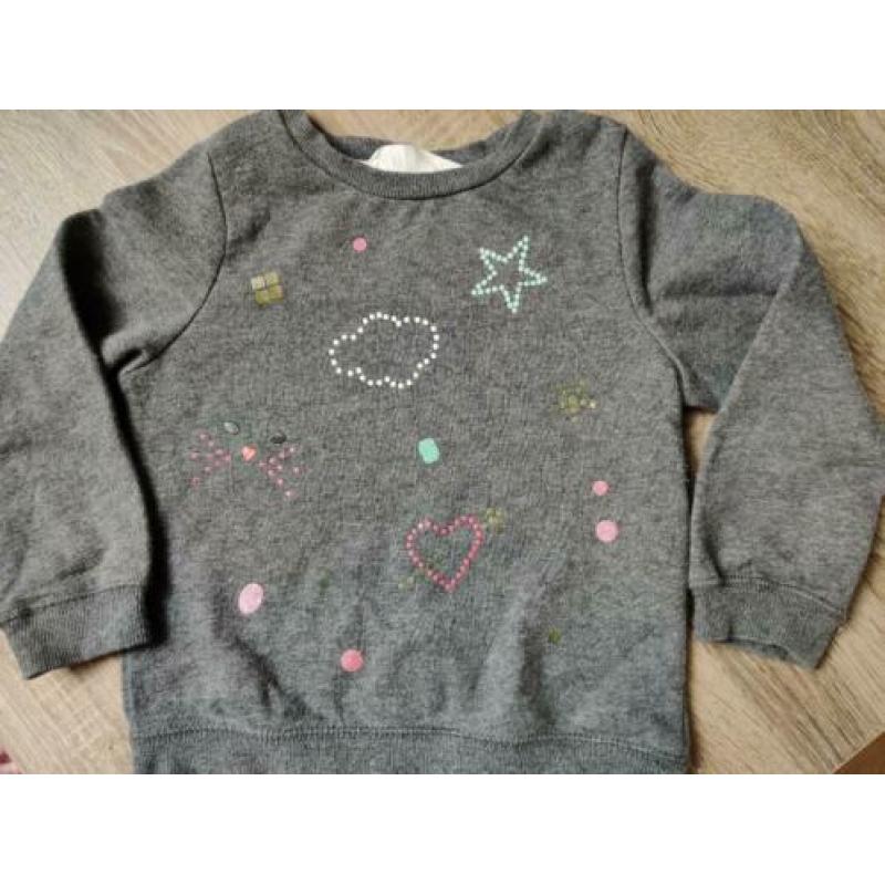 H&M grijze trui met opdruk - maat 98