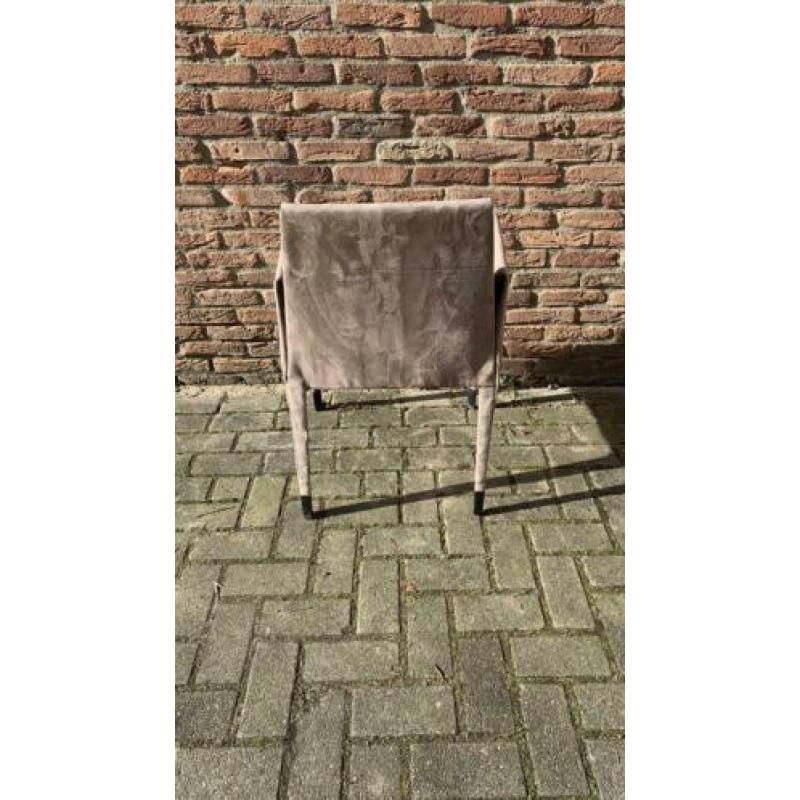 Eetkamerstoel, grijs suede