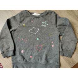 H&M grijze trui met opdruk - maat 98