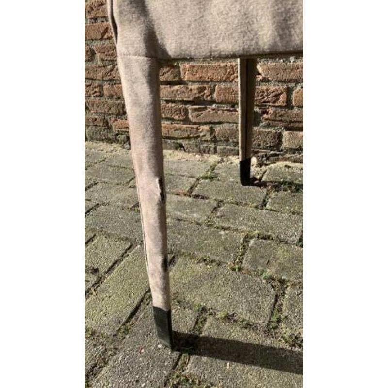 Eetkamerstoel, grijs suede