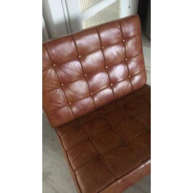 Barcelona stoel cognac met hocker