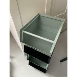 Kidsdepot metalen opbergbakken 2x seagreen 2x zwart