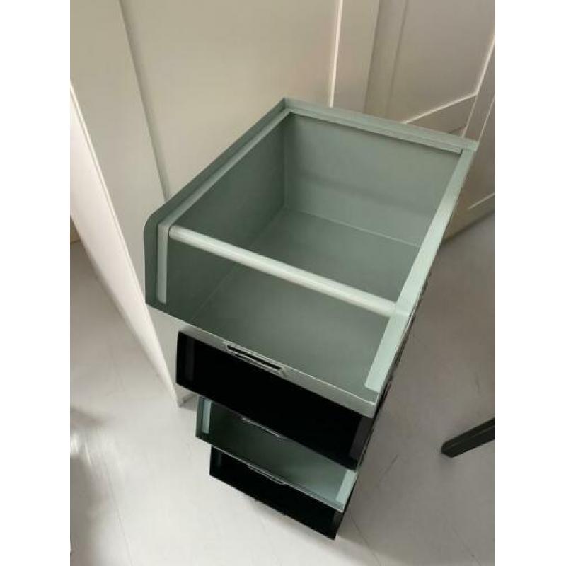 Kidsdepot metalen opbergbakken 2x seagreen 2x zwart