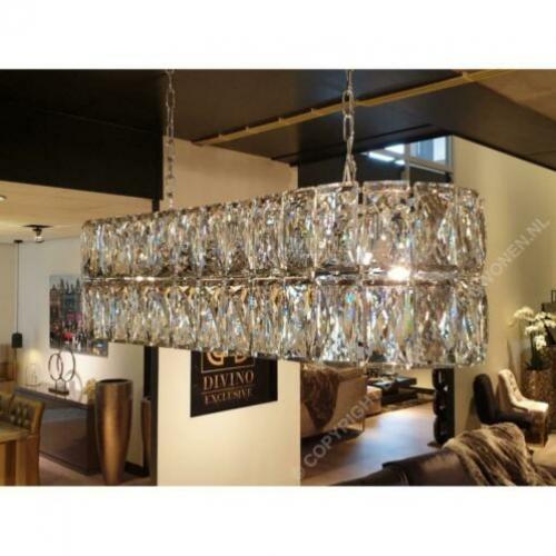 HANGLAMP VIENNA ZILVER 8-LIGHTS luxe, luxury , metropolitan