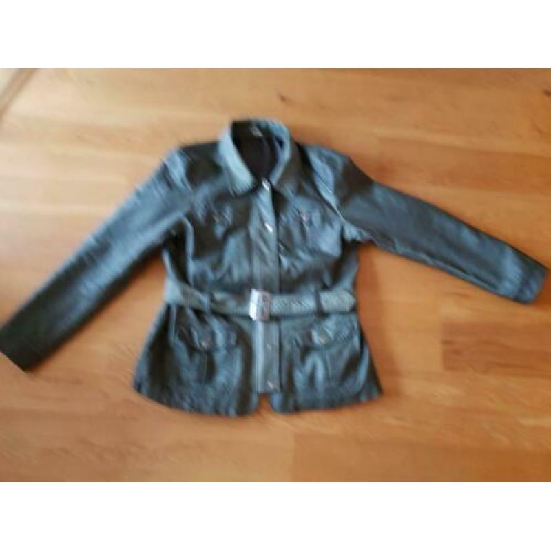 Groene jas imitatie leder mt 42/44