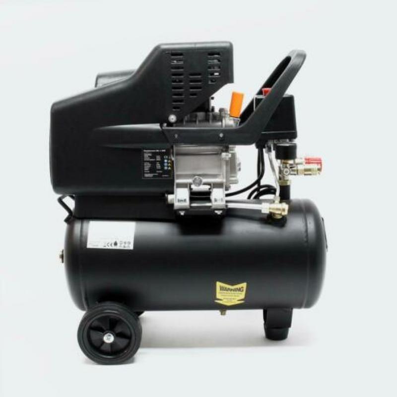 Compressor 24 liter 1,1 kW, max. 8 bar (206 l/min) Zwart