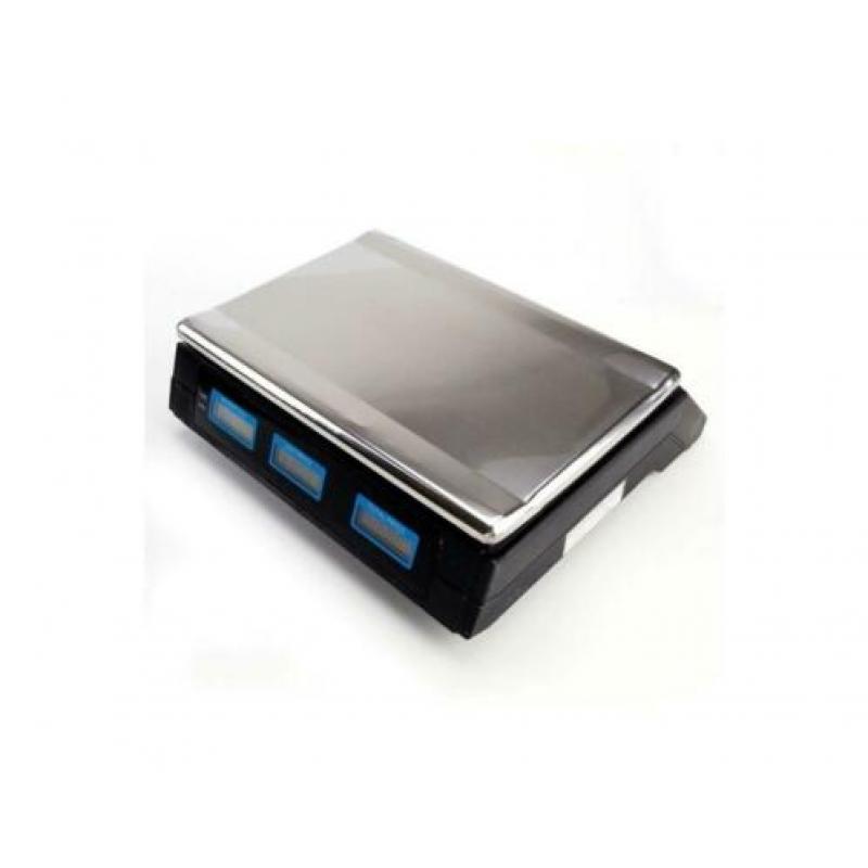 Retail-weegschaal (NIEUW; max 40 kg; accu; 6 displays etc.)