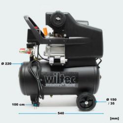 Compressor 24 liter 1,1 kW, max. 8 bar (206 l/min) Zwart
