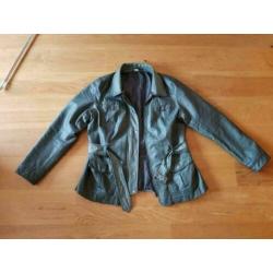 Groene jas imitatie leder mt 42/44