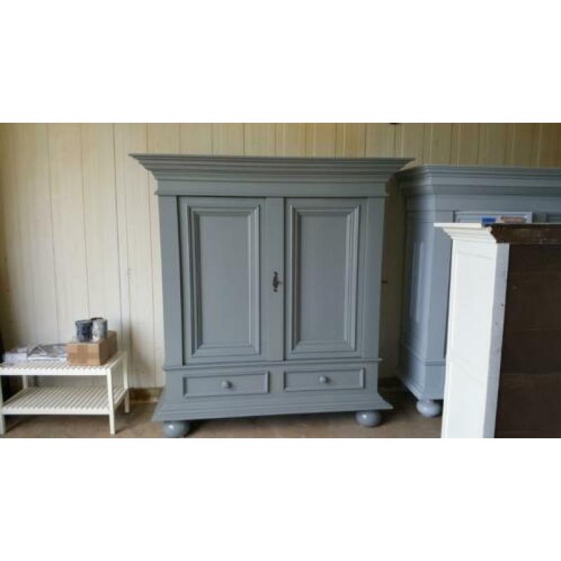 Brocante houten vintage broodkast, kamer eiken buffetkasten