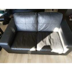 Leer zwart banken/ leather 2 & 3 seat sofas