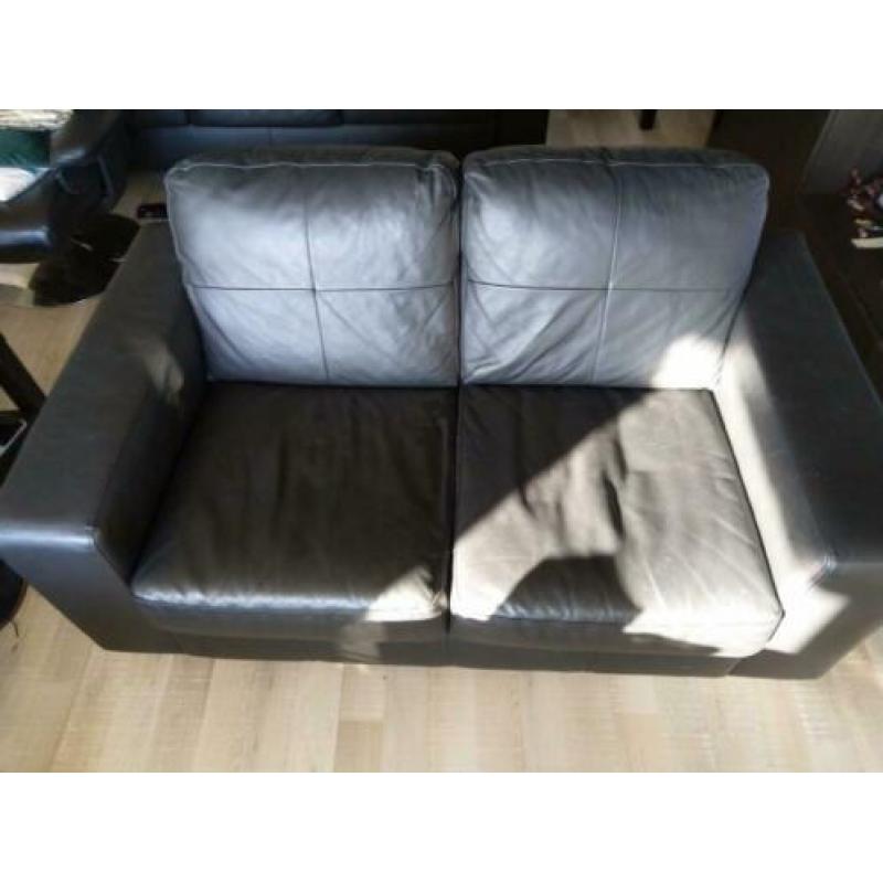 Leer zwart banken/ leather 2 & 3 seat sofas