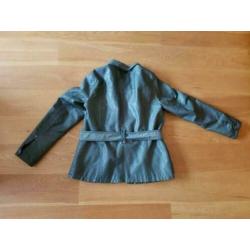 Groene jas imitatie leder mt 42/44