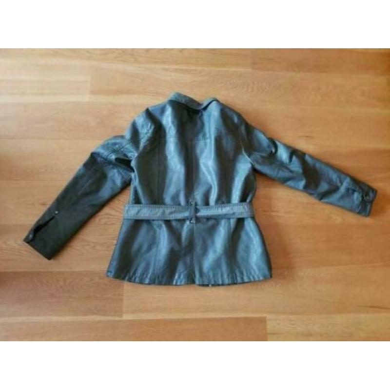 Groene jas imitatie leder mt 42/44