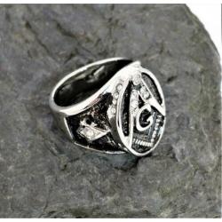 Vrijmetselaars Ring 316L Roestvrij staal. Nr. 1901103
