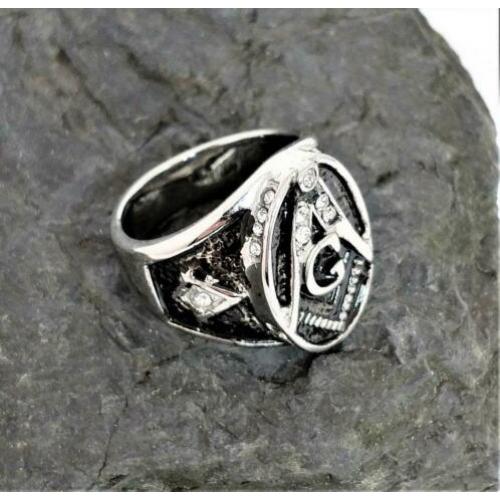 Vrijmetselaars Ring 316L Roestvrij staal. Nr. 1901103
