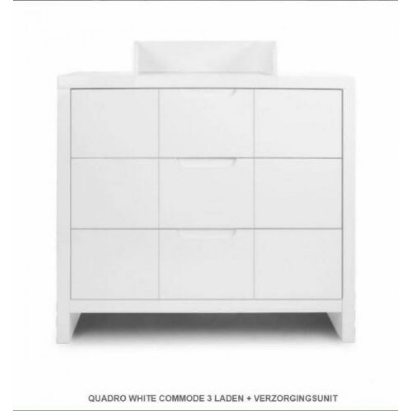 Babykamer Quadro wit van childhome (kast, commode, ledikant)
