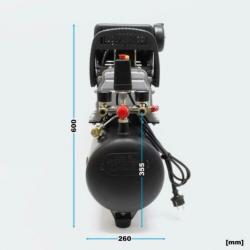 Compressor 24 liter 1,1 kW, max. 8 bar (206 l/min) Zwart