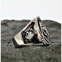 Vrijmetselaars Ring 316L Roestvrij staal. Nr. 1901103