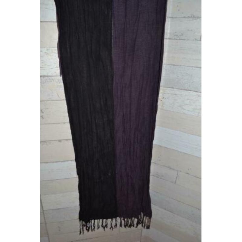 sjaal zwart aubergine paars - i92