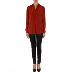 Drykorn 100% zijde blouse steenrood brique