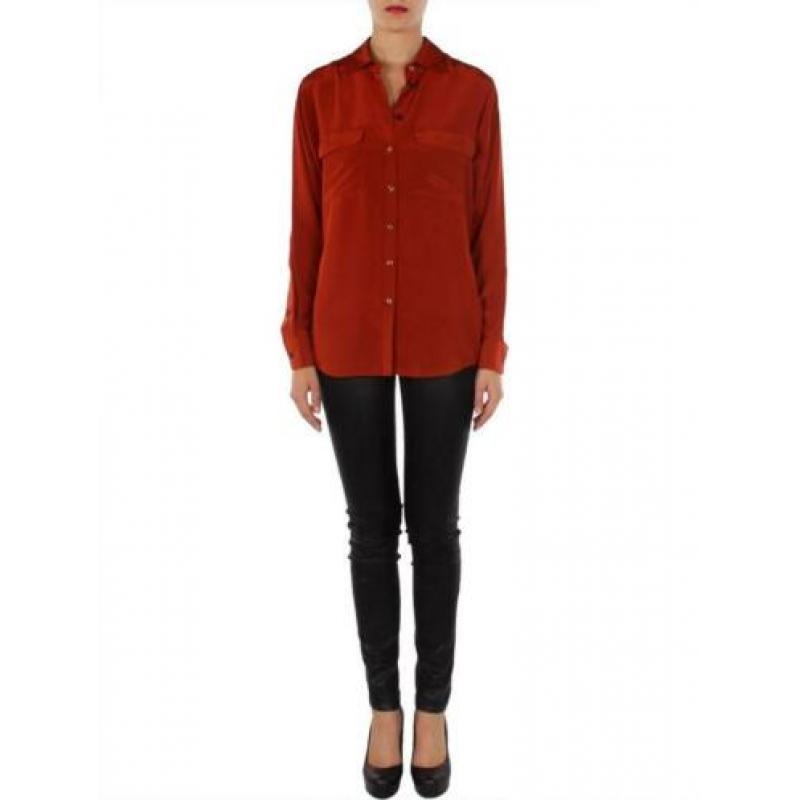 Drykorn 100% zijde blouse steenrood brique