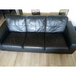 Leer zwart banken/ leather 2 & 3 seat sofas