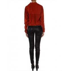 Drykorn 100% zijde blouse steenrood brique