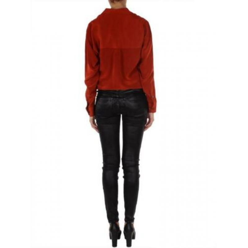 Drykorn 100% zijde blouse steenrood brique
