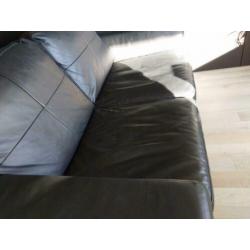 Leer zwart banken/ leather 2 & 3 seat sofas