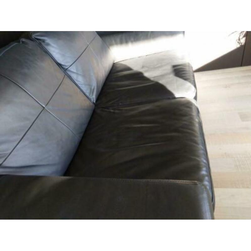 Leer zwart banken/ leather 2 & 3 seat sofas