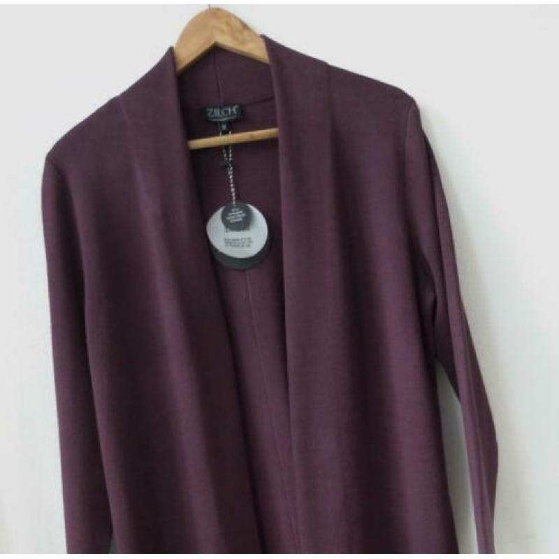 Zilch lang bamboe vest aubergine wijnrood bamboo M KEET
