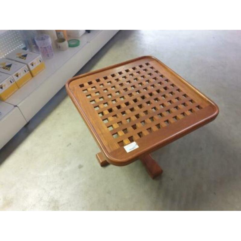 Blokrooster tafel teak