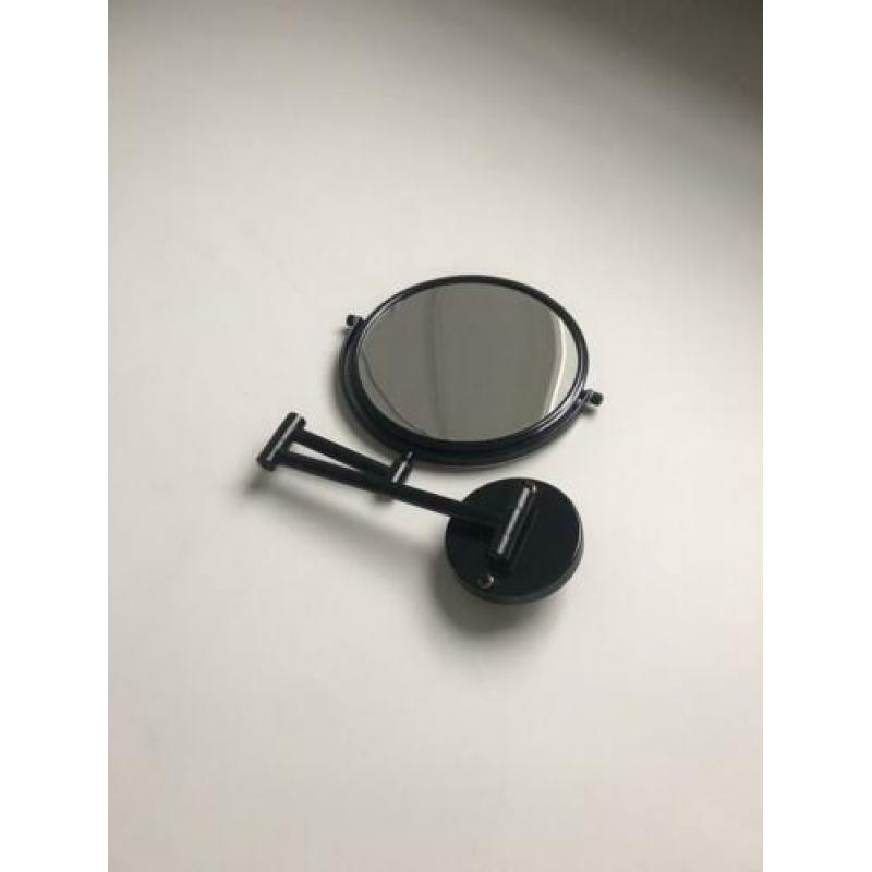Make-up spiegel matzwart 5 x vergroot muurbevestiging ZGAN