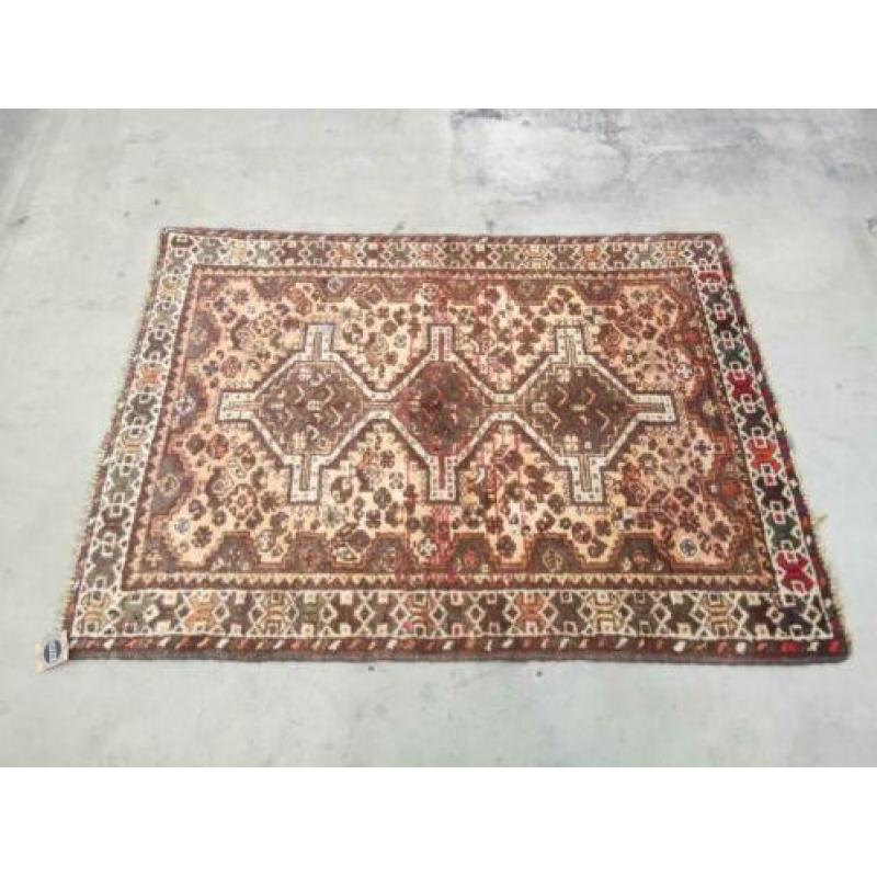 Handgeknoopt Perzisch wol tapijt Shiraz Nomad 105x155cm