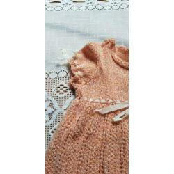 Lief zalmroze babyjurkje jaren 60/70 brocante