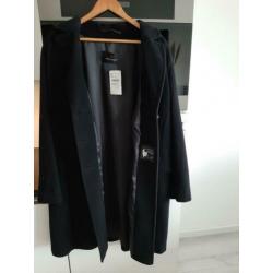 Nieuwe, zwarte Fuchs&Schmitt mantel, wool&cashmere, maat 46