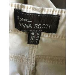 ANNA SCOTT crèmewitte broek met borduur maat 36