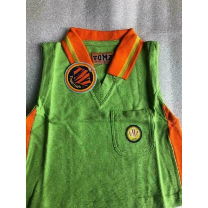 Maat 104 - tomzij girls - groen / oranje met applicatie