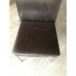 Eetkamer stoel BRUNNER bruin met chroom