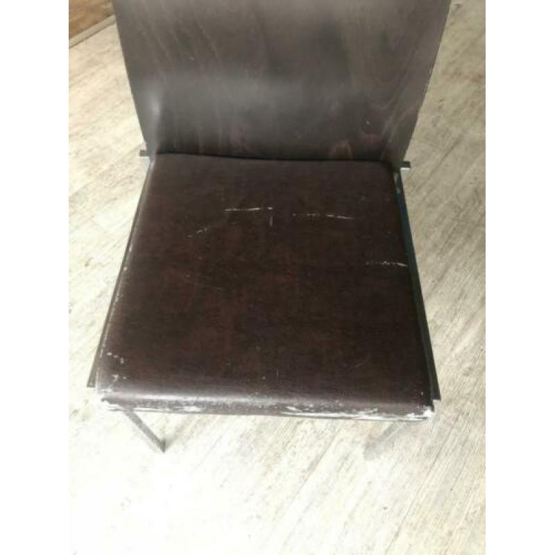 Eetkamer stoel BRUNNER bruin met chroom