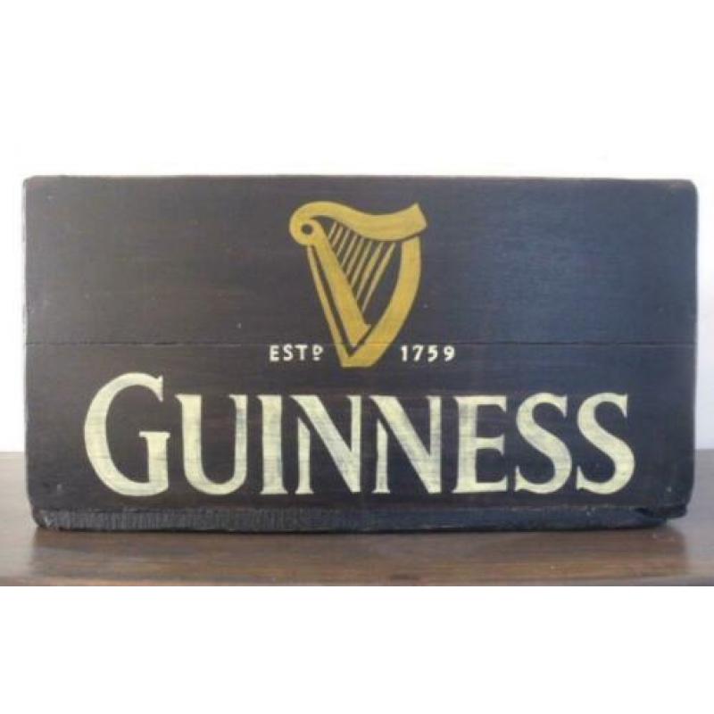 Houten bier krat/kist Guinness/vintage/industrieel/man cave