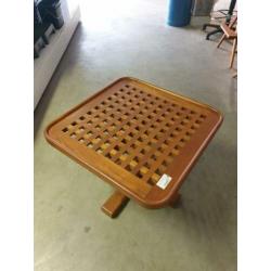Blokrooster tafel teak